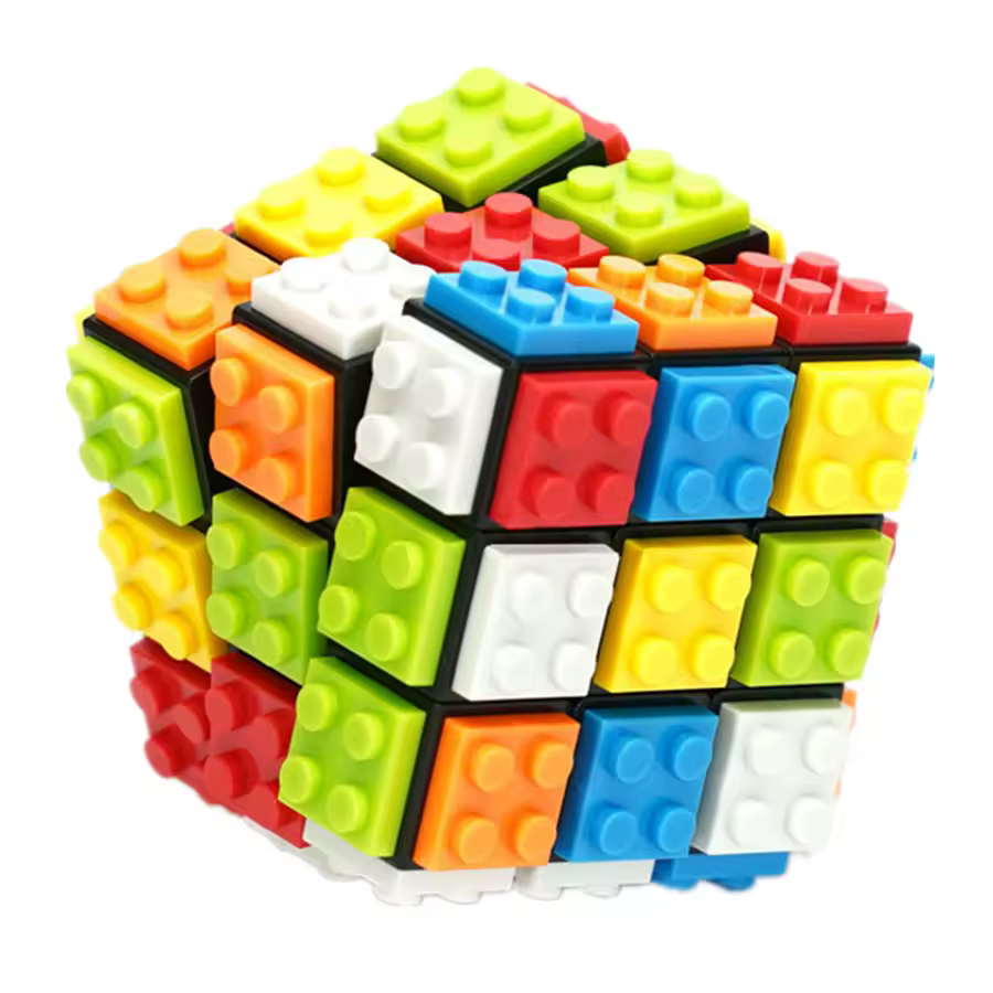 Магически кубче rubik с конструкторни блокчета – Забавна образователна играчка за деца