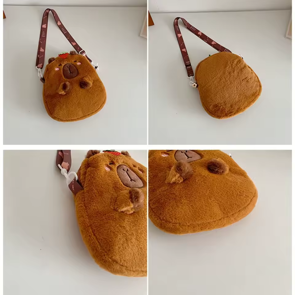 Strawberry Capybara Crossbody Bag