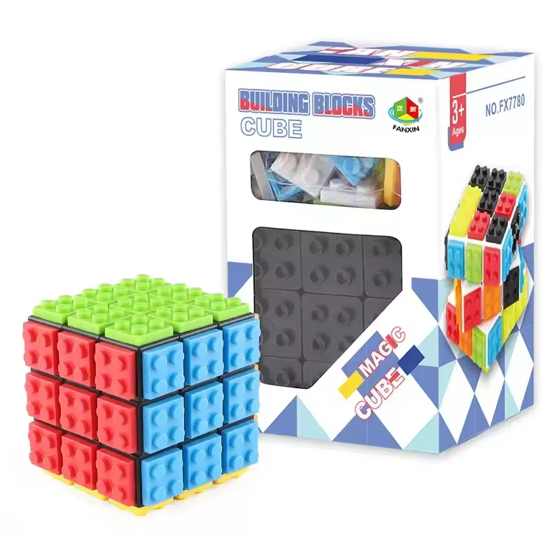 Магически кубче rubik с конструкторни блокчета – Забавна образователна играчка за деца