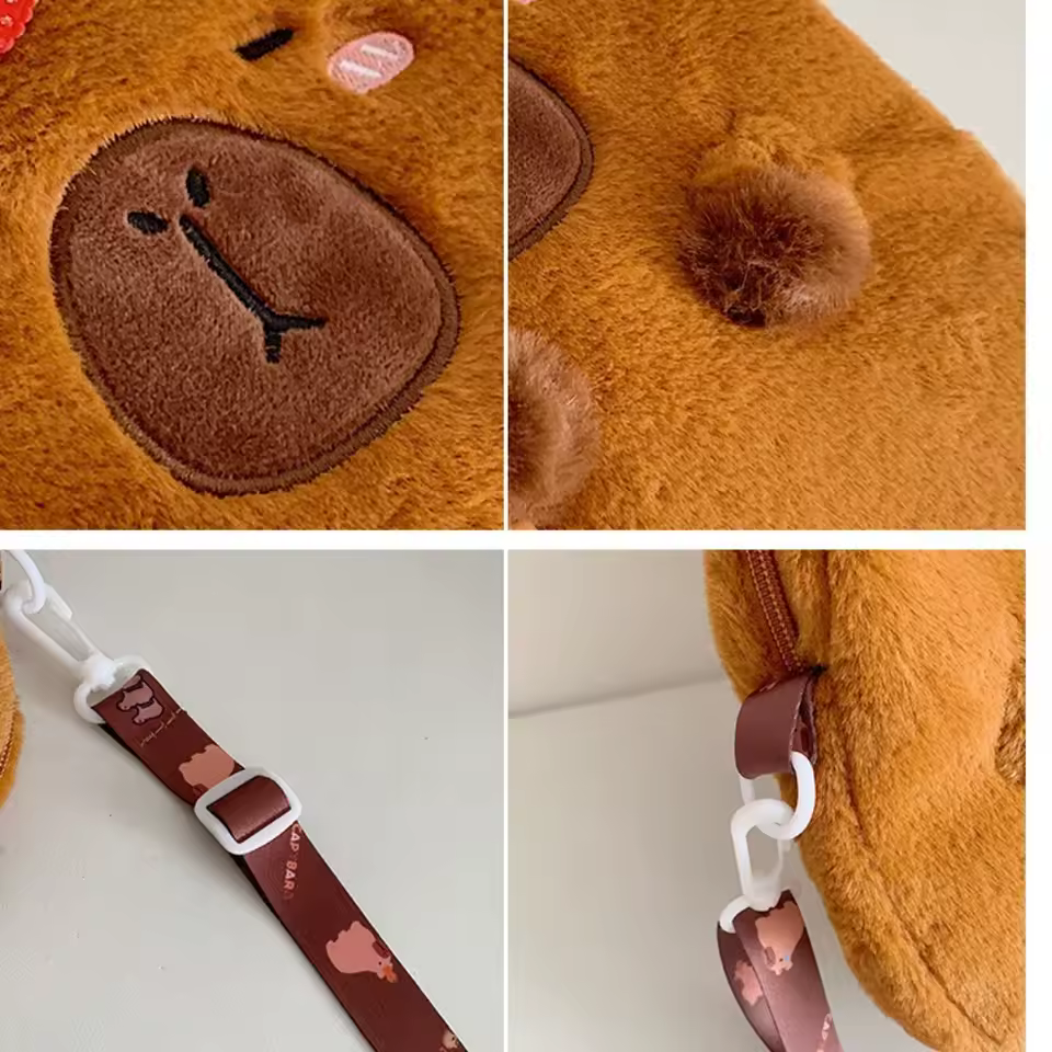 Strawberry Capybara Crossbody Bag