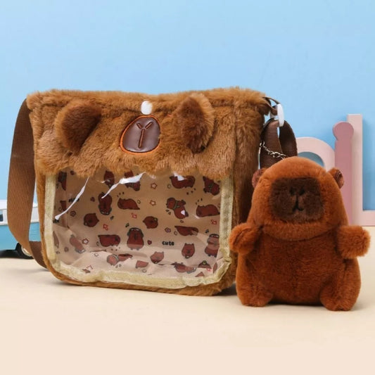 Capybara Shoulder Bag with Baby Capybara