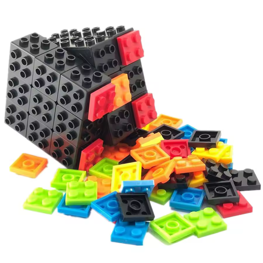 Магически кубче rubik с конструкторни блокчета – Забавна образователна играчка за деца