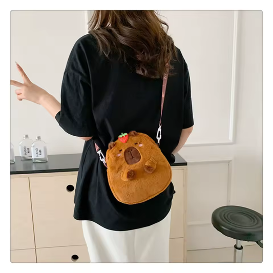 Strawberry Capybara Crossbody Bag