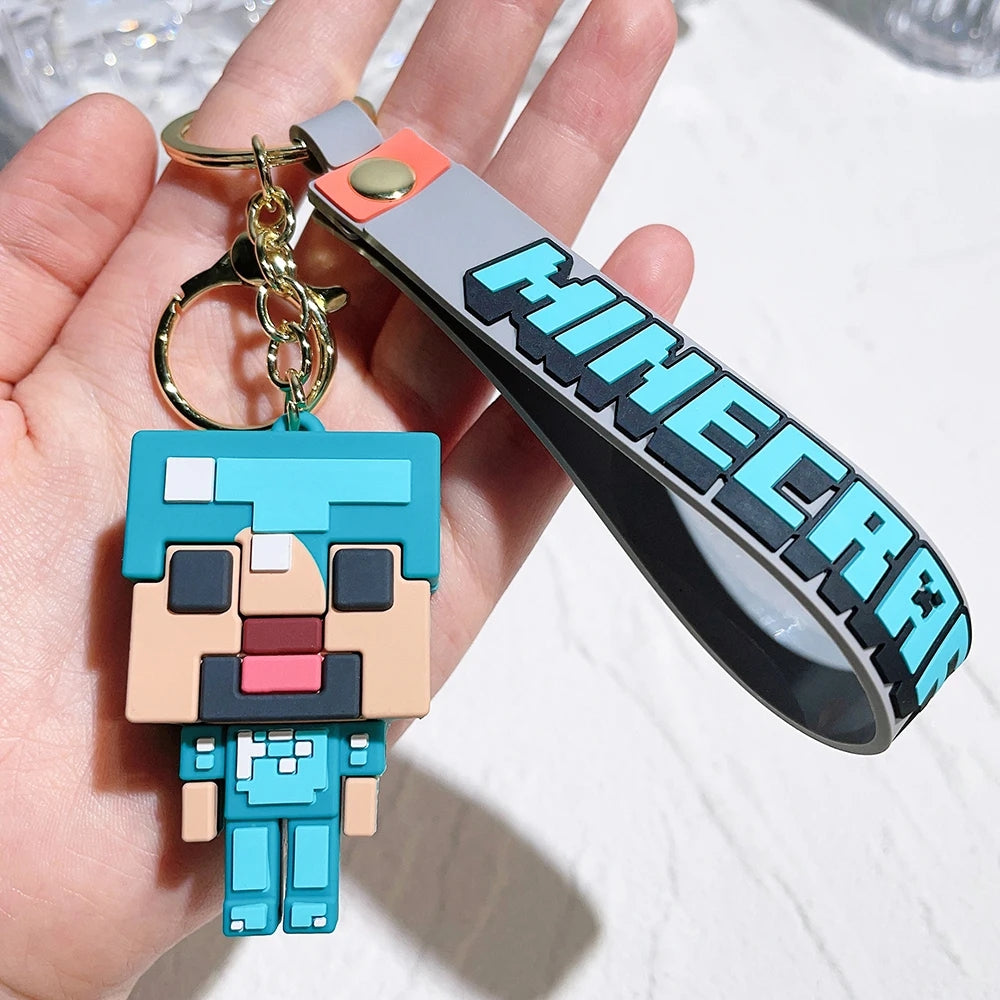 3D Minecraft Keychain - Steve Blue