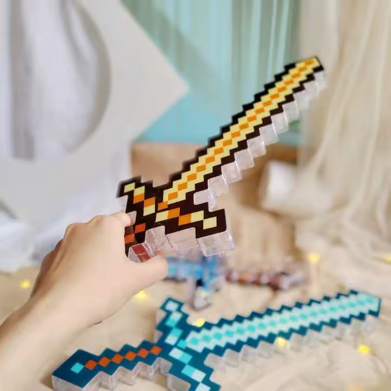 Minecraft Pixel LED Diamond Sword - Yellow