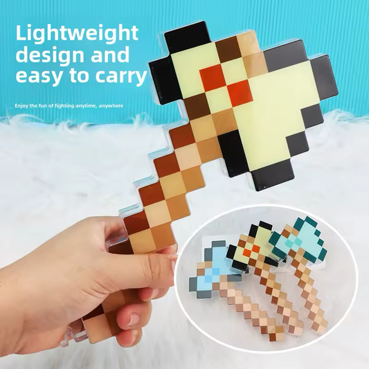 Minecraft Пикселна LED бойна брадва – светещ