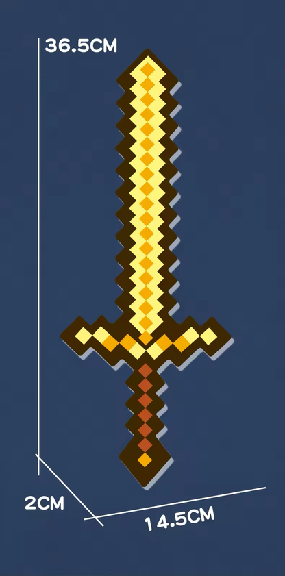 Minecraft Pixel LED Diamond Sword - Yellow