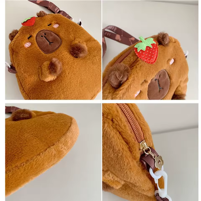 Strawberry Capybara Crossbody Bag