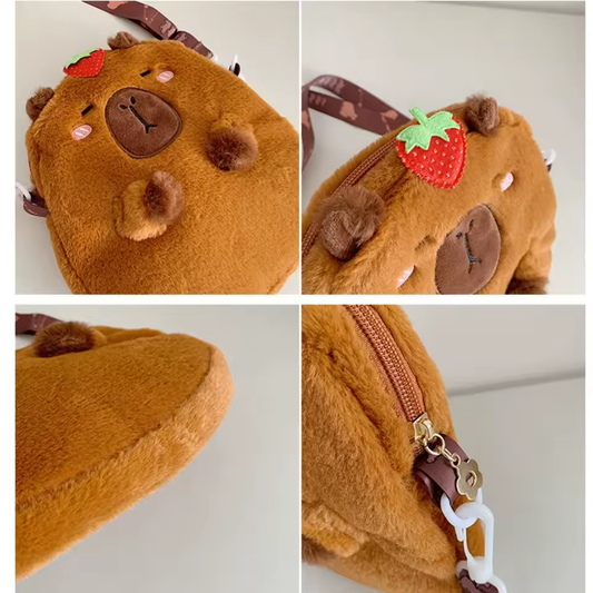 Strawberry Capybara Crossbody Bag