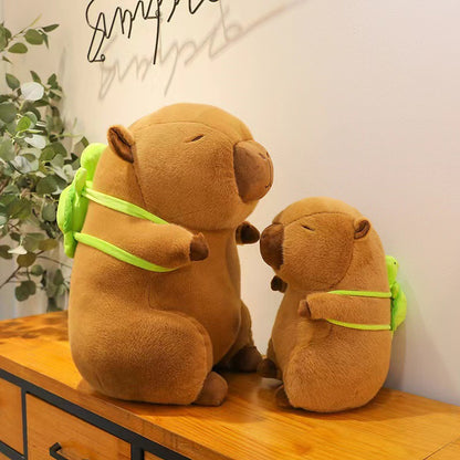 Capybara Plush Toy with Turtle