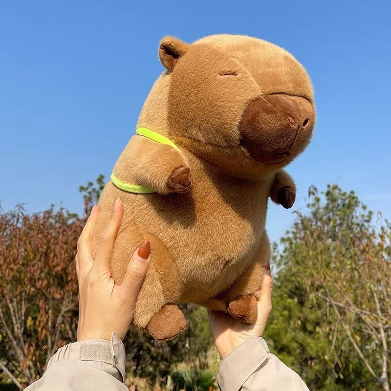 Capybara Plush Toy with Turtle