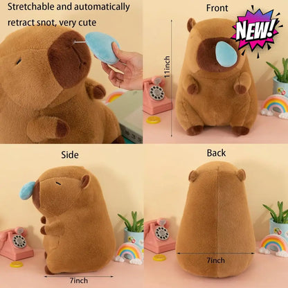 Capybara Plush Toy With Cute Snot Soft Stuffed