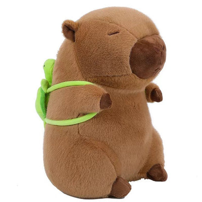 Capybara Plush Toy with Turtle