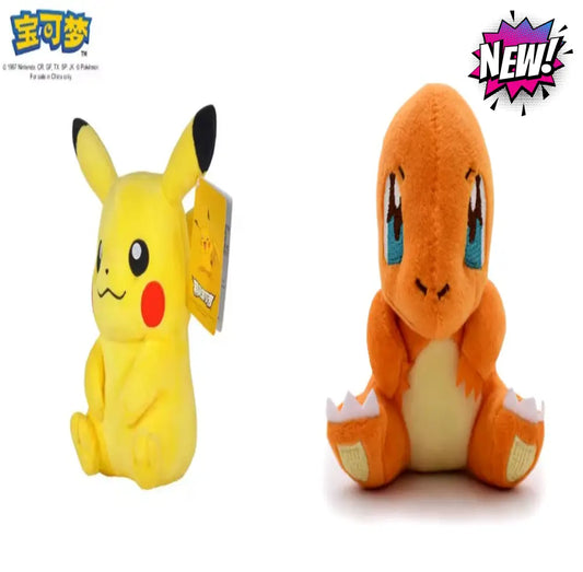 Pikachu & Salamander Pokemon Plush Toy Set Soft Stuffed