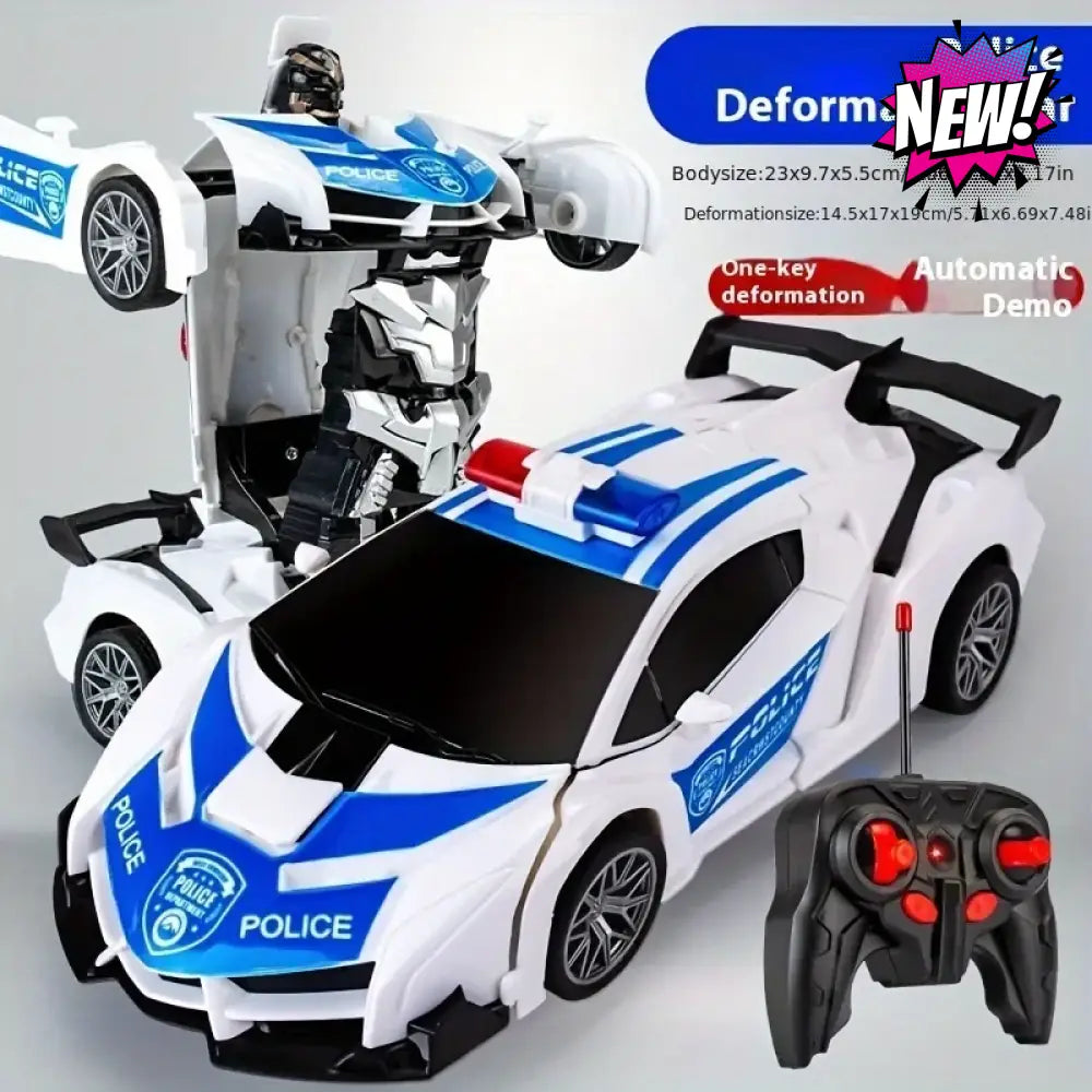 Remote Control Police Car - One-Click Robot Transformation Remote Control Cars